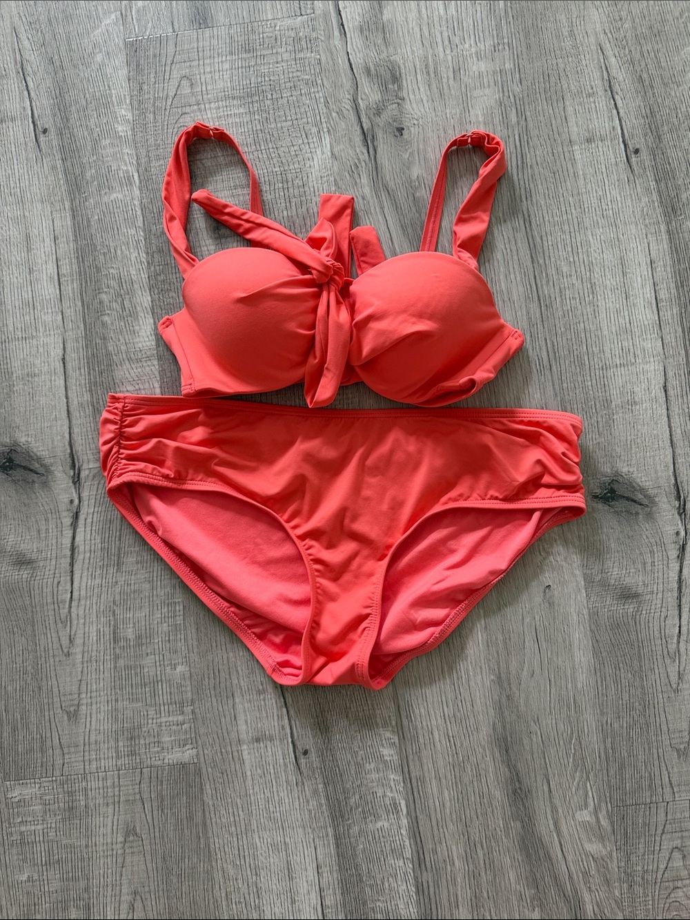 Coco Reef Women’s Coral Tie-Front Bikini Set